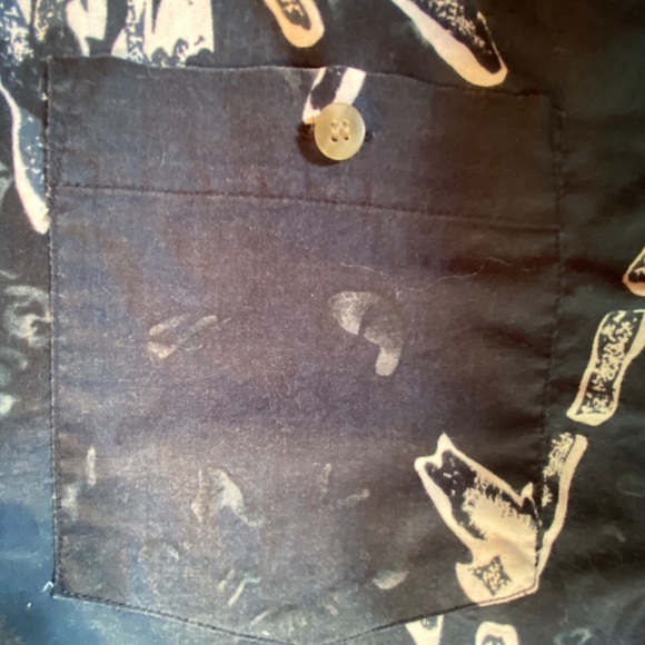 Penman's Hawaiian shirt: Short sleeve, button down  M. 100% Cotton, navy, white. - Picture 4 of 6